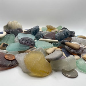 Sea Glass, Bulk Large Sea Glass Pieces, Multi Colored Sea Glass, Sea Glass Lot, Sea Pottery Lot #15a
