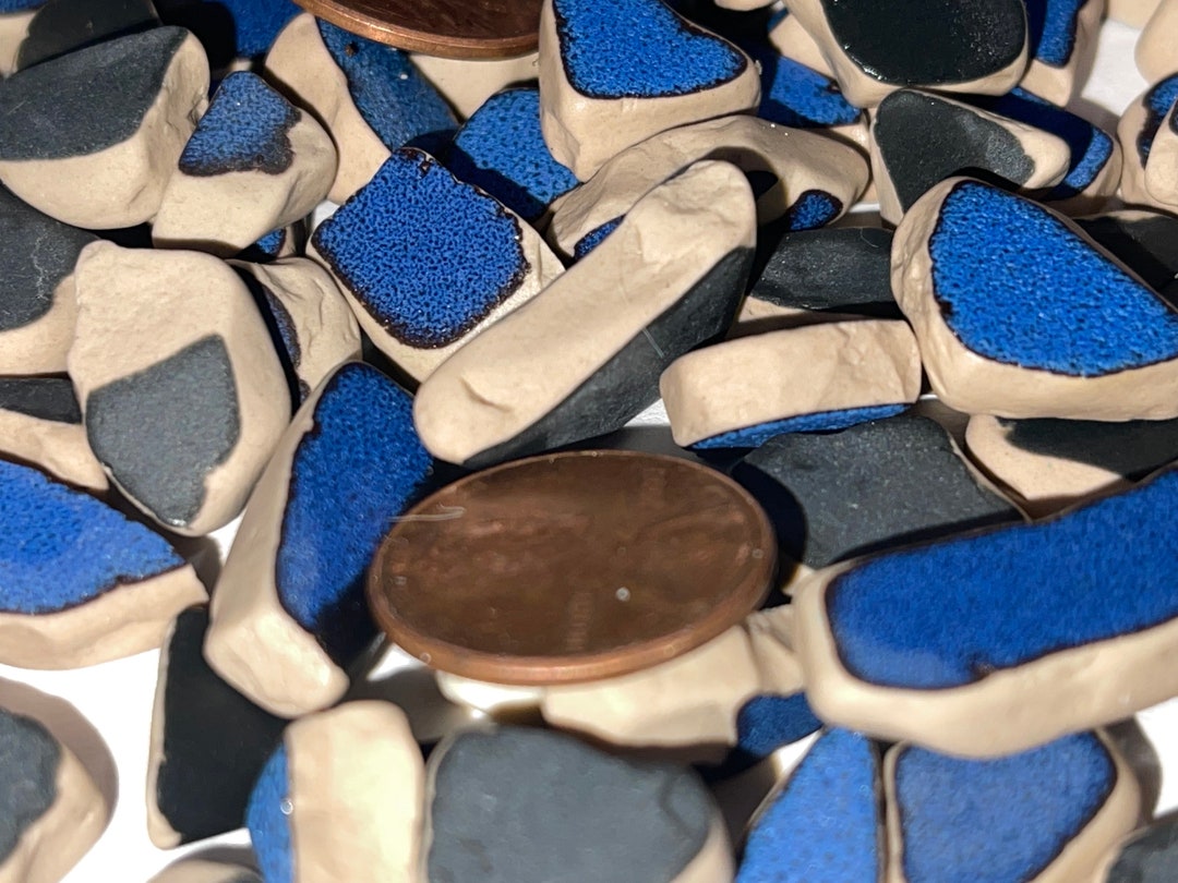 White, Blue, Sea Pottery, Surf Pottery, Beach Pottery, River Pottery