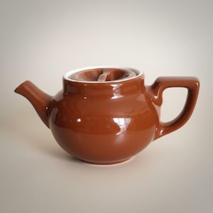 Vintage Hall Teapot Brown “Tea for One” Single Serve 3” Mini Ceramic USA