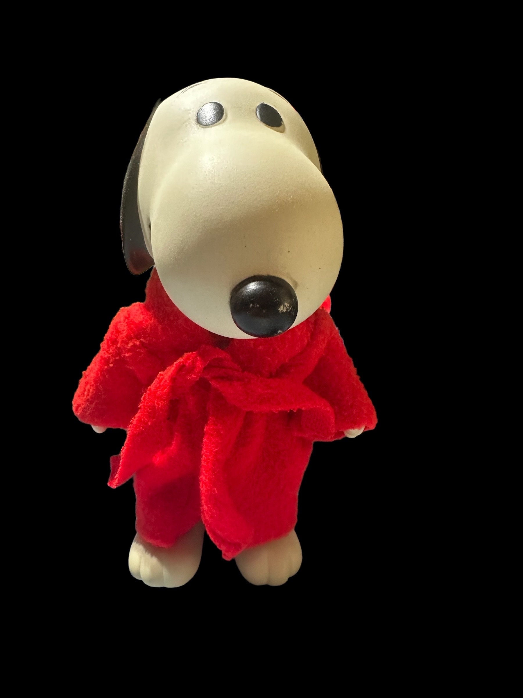 Vintage Rubber Snoopy in His Red Bath Robe, Vintage Toy, - Etsy