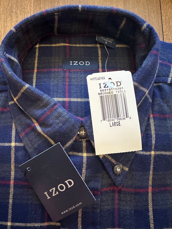 New Men’s IZOD Long Sleeve Flannel Shirt #19 (BOB) - image 2