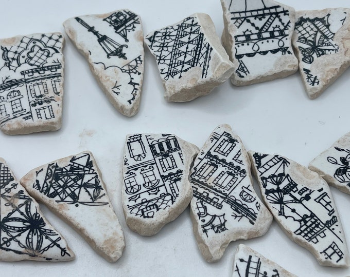 Sea Pottery, Beach Pottery, Craft Pottery, Surf Tumbled Pottery, Mosaic