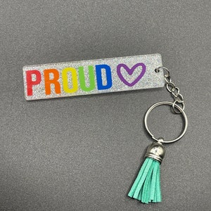 PROUD Gay Pride Keychain