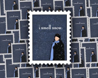 Sticker Stamp | Lorelai Gilmore | I Smell Snow | Luke Lorelai | GG Quotes | Stamps | Gilmore | Snow | Stickers
