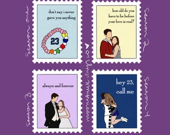 OTH Stickers | Teen Drama | Naley | Haley James Scott | Nathan Scott | Sticker Stamps | OTH | 23 | Always and Forever