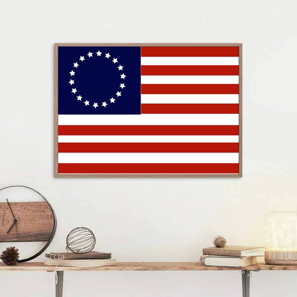 Betsy Ross & Gonzales Flag: Commemorating American Revolutionary History | Digital Download - Printable Art