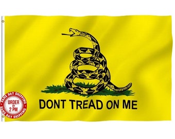 Don't Tread on Me - Gadsden Flag | Symbol of American Freedom | Available in 2 Colors | 3x5 Ft Polyester Flag | Fast Shipping