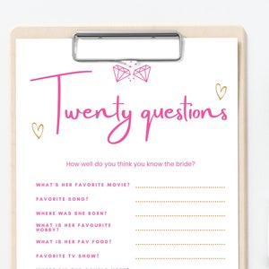 Bridal Shower Games Quiz, Modern Bridal Shower Wedding Games, Fun Wedding Bridal Shower Games Bundle, Printable Bride Quiz