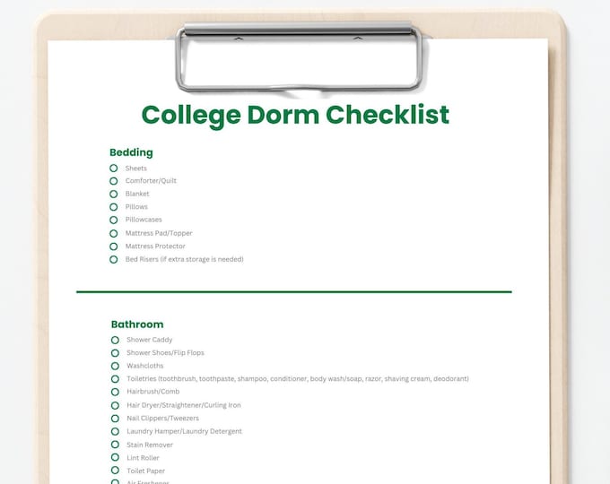 Printable College Dorm Essentials Checklist - an Ocean Inspired Coastal ...