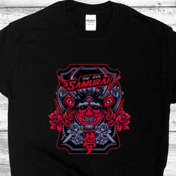The Evil Samurai T-Shirt, Retro Design, Anime Inspired, Japanese Samurai, Samurai Shirt, Samurai T-shirt, Unisex Samurai Gift