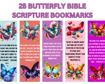 Printable Bible Bookmark, Butterfly Bible Bookmark, Christian Bookmarks, Scripture Bookmarks, Bible Verse Bookmark, Butterfly Bookmark