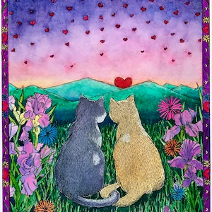 Cat Greeting Cards, Anniversary, Love, Romantic, Cats