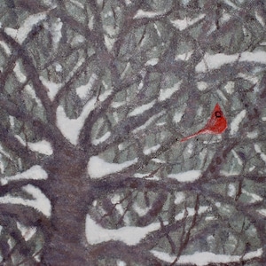 Christmas Cards, Cardinal, Snowy Tree,  New Year, Winter Correspondence