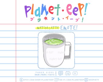 Matcha Emote | Matcha Latte Emote | Green Tea Emote | Drink Emote | Twitch Emote | Discord Emote | YouTube Emote
