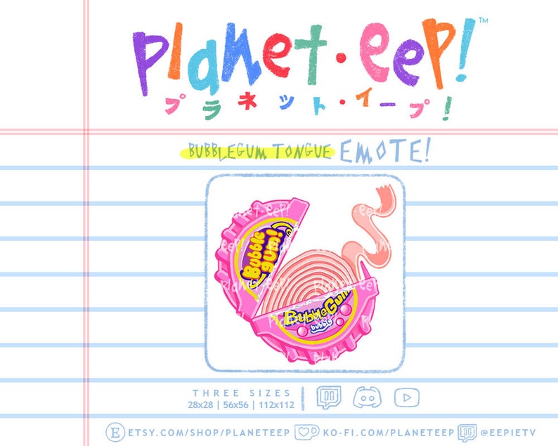 Bubblegum Emote Gum Emote Food Emote 90s Nostalgia Twitch Emote Discord