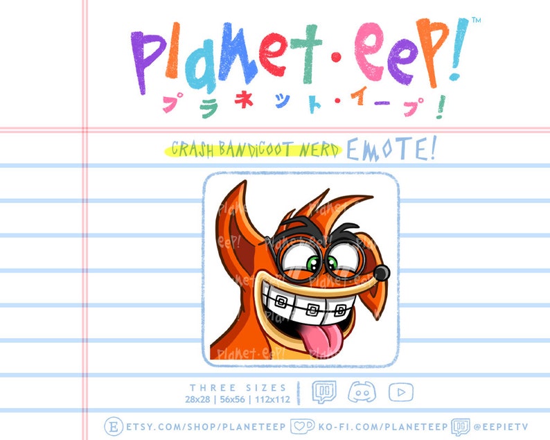 Bandicoot Emote Nerd Emote Crash Emote Bash Emote Twitch Emote Discord