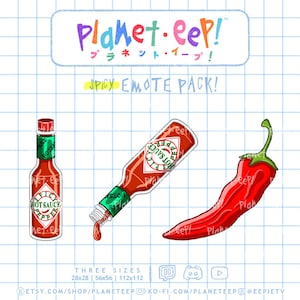 Spicy Emotes | Chili Pepper Emotes | Hot Sauce Emotes | Food Emotes | Twitch Emotes | Discord Emotes | YouTube Emotes