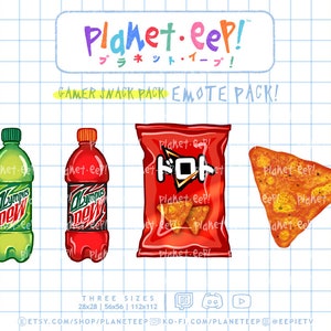 Soda Emotes | Chip Emotes | Food Emotes | Gamer Emotes | Twitch Emotes | Discord Emotes | YouTube Emotes