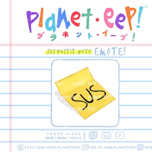Sus Emote | Imposter Emote | Amongus Emote | Postit Emote | Video Game | Gamer Emote | Twitch Emote | Discord Emote | YouTube Emote