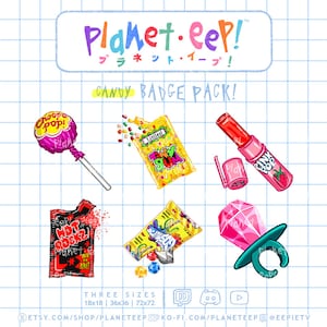 Candy Badges | Candy Sub Badges | Candy Bit Badges | 90s Nostalgia | Twitch Badges | Twitch Sub Badges | Twitch Bit Badges | YouTube Badges