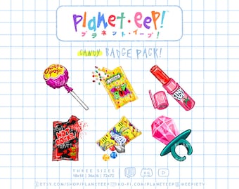 Candy Badges | Candy Sub Badges | Candy Bit Badges | 90s Nostalgia | Twitch Badges | Twitch Sub Badges | Twitch Bit Badges | YouTube Badges
