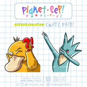 Poki Emotes | PsyduckEvolution | Duck Emotes | Dab Emote | What Emote | Twitch Emotes | Discord Emotes | YouTube Emotes