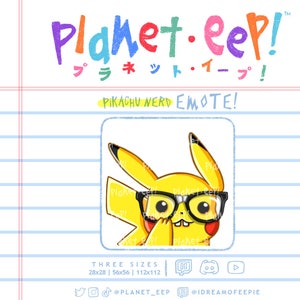 Poki Emote | PikachuNerd | Nerd Emote | Twitch Emote | Discord Emote | YouTube Emote
