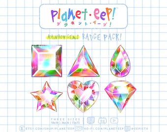 Rainbow Gem Badges | Rainbow Gem Sub Badges | Gem Bit Badges | Twitch Badges | Twitch Sub Badges | Twitch Bit Badges | YouTube Badges