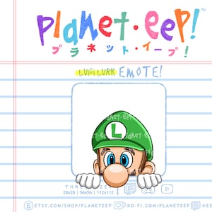 Emote Mario / Emote Luigi / Emote Lurk / Videogioco / Emote Gamer / Emote Twitch / Emote Discordia / Emote YouTube