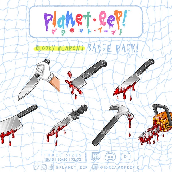 Bloody Knife Sub Badges | Halloween Sub Badges | Weapon Badges | Twitch Badges | Twitch Sub Badges | Twitch Bit Badges | YouTube Badges