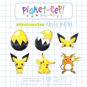 Poki Sub Badges | PikachuEvolution | Egg Sub Badges | Twitch Sub Badges | Twitch Bit Badges | YouTube Badges