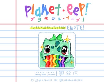 Poki Emote | BulbasaurRainbowBarf | Rainbow Barf Emote | Twitch Emote | Discord Emote | YouTube Emote