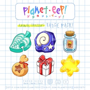 Aminal Kwossing Sub Badges | Bells | Fossil | Nook Leaf | Video Game Sub Badges | Twitch Sub Badges | Twitch Bit Badges | YouTube Badges