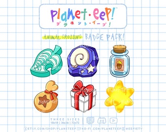 Aminal Kwossing Sub Badges | Bells | Fossil | Nook Leaf | Video Game Sub Badges | Twitch Sub Badges | Twitch Bit Badges | YouTube Badges