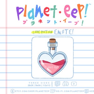 Love Potion Emote | Pink Heart Emote | Twitch Emote | Discord Emote | YouTube Emote