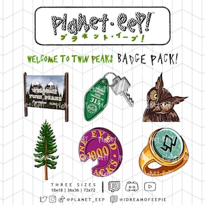 Twin Peaks Badges | Twin Peaks Sub Badges | Twin Peaks Sign | Twitch Badges | Twitch Sub Badges | Twitch Bit Badges | YouTube Badges
