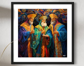 Reyes Magos Print Giclee Three Wise Kings Original Art Navidad Christmas 4th in a Series (Not Framed)