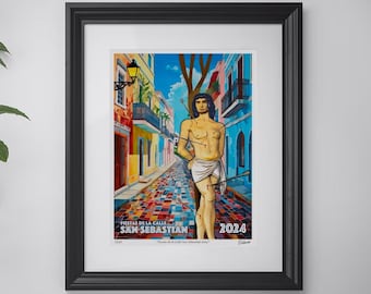 Limited Edition Fiestas de la Calle San Sebastián 2024 commemorative art giclée Old San Juan Puerto Rico  (NOT FRAMED)