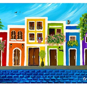 Casitas of Old San Juan Colorful Historic Buildings in Puerto Rico, Horizontal, High Definition Print Original Wall Art (Not Framed)