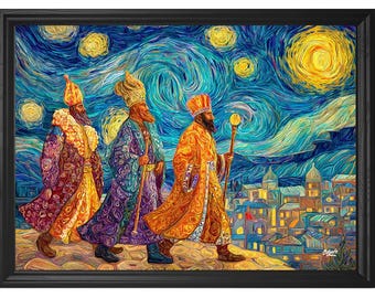 Three Kings Day Art: Epiphany Giclee Print, Puerto Rico (Not Framed)