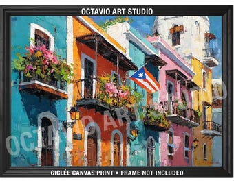 Old San Juan Giclée Print: Colorful Spanish Colonial City Architecture Wall Art - unframmed v.1