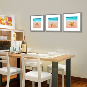 Ocean Shore Tryptic, Caribbean, Beach, Home Wall Decor, Wall Art Design Print Not Framed image 7