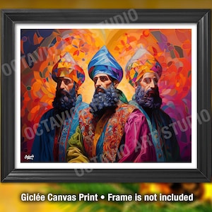 Reyes Magos Print Giclée Three Wise Kings Original Art Navidad Puerto Rico Christmas R231 (NOT FRAMED)