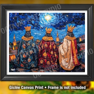 Reyes Magos Print Giclée Three Wise Kings Original Art Navidad Puerto Rico Christmas R246 (NOT FRAMED)