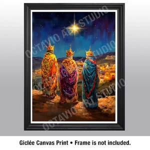 Reyes Magos Print Giclée Three Wise Kings Original Art Navidad Puerto Rico Christmas R242 (NOT FRAMED)