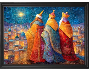 Three Kings Day Art: Epiphany Giclee Print, Puerto Rico Christmas Decor (Not Framed)