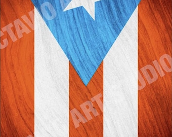 Puerto Rico Flag Art Print: Modern Giclée Wall Art