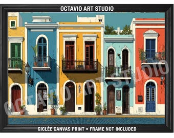 Old San Juan Giclée Print: Colorful Spanish Colonial City Architecture Wall Art - unframmed v.2