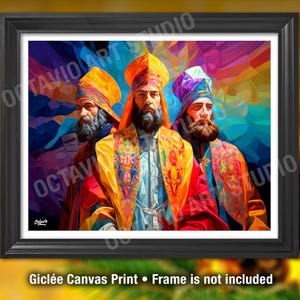 Reyes Magos Print Giclée Three Wise Kings Original Art Navidad Puerto Rico Christmas R232 (NOT FRAMED)