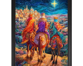Three Kings Day Giclée Print: Puerto Rico Epiphany Art (Not Framed)